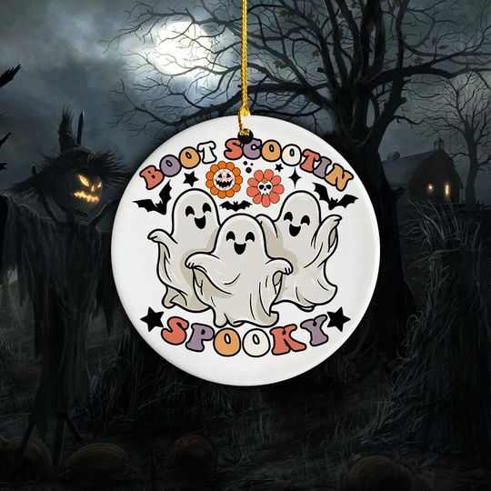Discover Cute Boo Halloween Ornament, Vintage Boo Groovy
