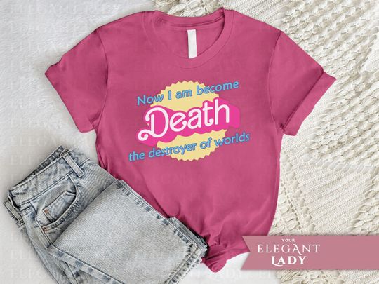 Discover Barbenheimer Shirt,Funny 2023 Barbe Doll Movie Whimsigoth Dark Light Academia Pink Tee