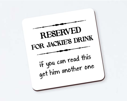 Discover Reserved for 'Name' Cup Of Tea Wooden Coaster - Gift for Him, Gift for Her