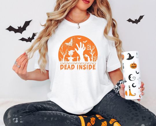 Discover Dead Inside Shirt, Zombie Shirt, Pumpkin Shirt, Witch Shirt, Horror Movie Shirt, Halloween Shirt, Boo Shirt, Ghost Face Shirt, Fall Shirt