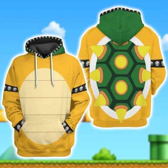 Discover Mario Bowser 3D Full Over Print Hoodie, Bowser Costume 3D Hoodie