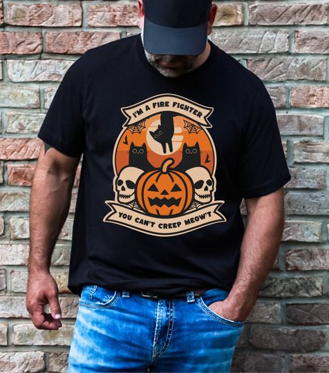 Discover Cat Firefighter Halloween Shirt - Fun Tee for Cat Lovers