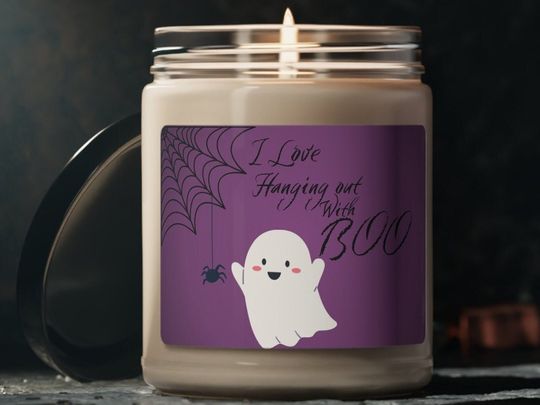 Discover Hanging out with Boo Scented Soy Candle, Thinking of You Gift Halloween Theme, Spider and Ghost Home Decor