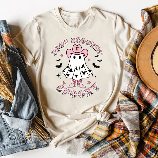Discover Boot Scootin Spooky Sweatshirt and Hoodie,Halloween Shirt ,Cowboy Ghost Shirt,Western Halloween Shirt, Halloween Gift, Cute Spooky Shirt
