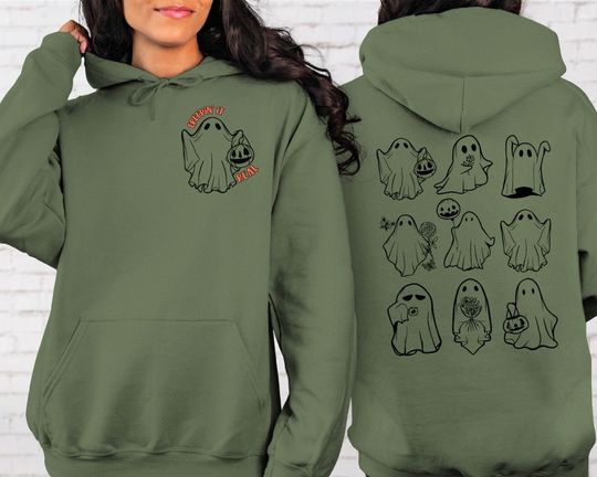 Discover Cute Halloween Ghost Hoodie