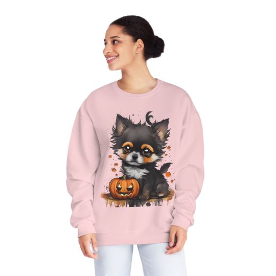 Discover Halloween Anime Dog, Unisex Sweatshirt, Kawaii Chibi Sweater, Pumpkin Shirt, Anime Dog, Halloween Gift for Family and Friends