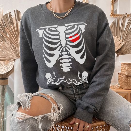 Discover Maternity Skeleton Sweatshirt for Expecting Twins
