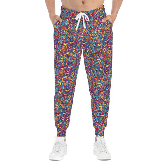 Discover Colourful Athletic Unisex Joggers - Vibrant Urban Streetwear - Funky Workout Pants - Unisex Activewear - Jogging Trousers