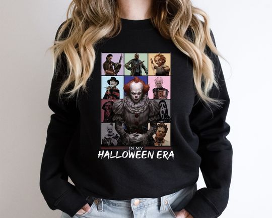 Discover Vintage In My Halloween Era Horror Movie Sweatshirt