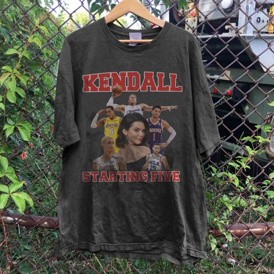 Discover 90s Vintage Kendall Starting Five Shirt Loahaddian Kendall Jenner Team Shirt