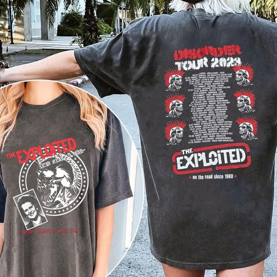 Discover The Exploited Disorder Tour 2023 T-Shirt, The Exploited Band T-Shirt