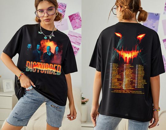 Discover Disturbed World Tour 2023 Shirt, Disturbed Band T-Shirt