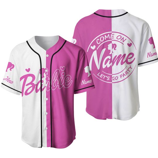Discover Custom Name Barbie Baseball Jersey