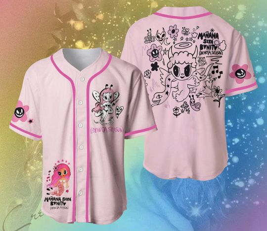 Discover Pink Karol G Pink Glitter Maana Ser Bonito Bichota Season 2023 Baseball Jersey