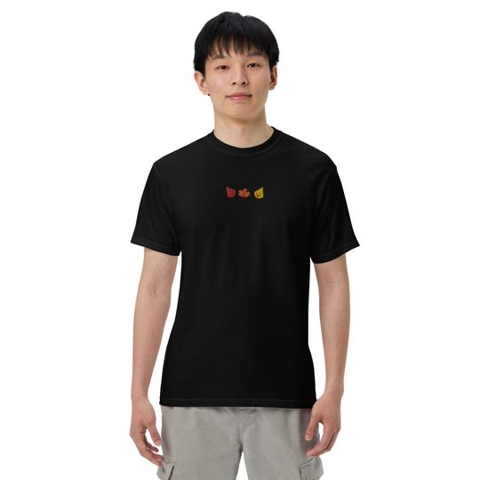 Discover Fall Leaves Embroidered  T-Shirt