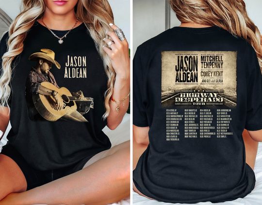 Discover Highway Desperado Tour 2023 Setlist Shirt, Jason Aldean Country Music T-Shirt