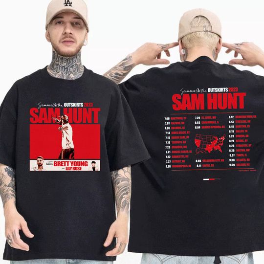 Discover Sam Hunt Summer On The Outskirts 2023 Tour Shirt, Sam Hunt 2023 Tour Concert Shirt