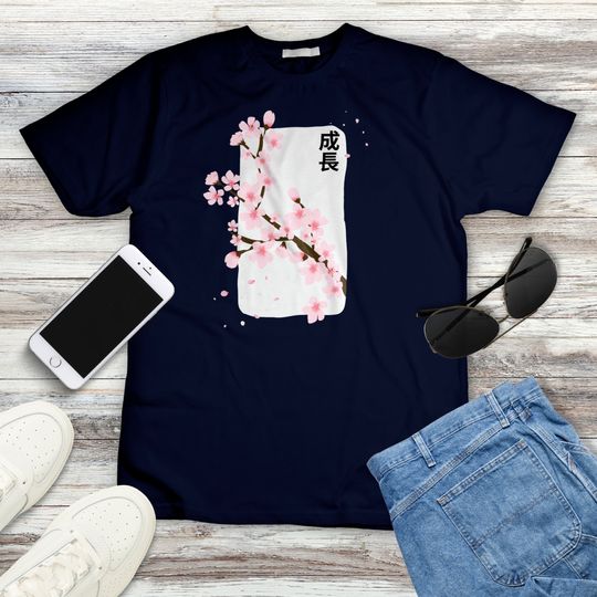 Discover Sakura Tree Cherry Blossom Shirt, Kawaii Flower Shirt, Floral Japanese Tee