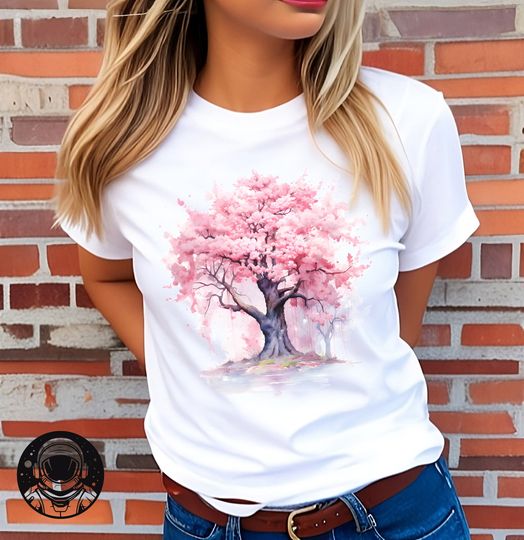 Discover Watercolor Sakura T-shirt, Unisex T-shirt, festival tshirt, Sakura tree