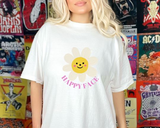 Discover Daisy Design with Happy Face on Gift Tshirts