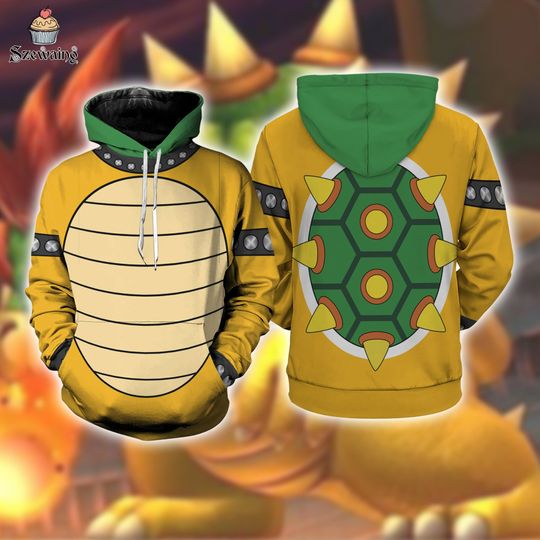 Discover Bowser Full Over Print Hoodie | Bowser Costume 3D Hoodie
