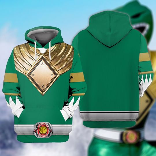 Discover Costume Green Ranger,Green Ranger MMPR Cosplay 3D Hoodie