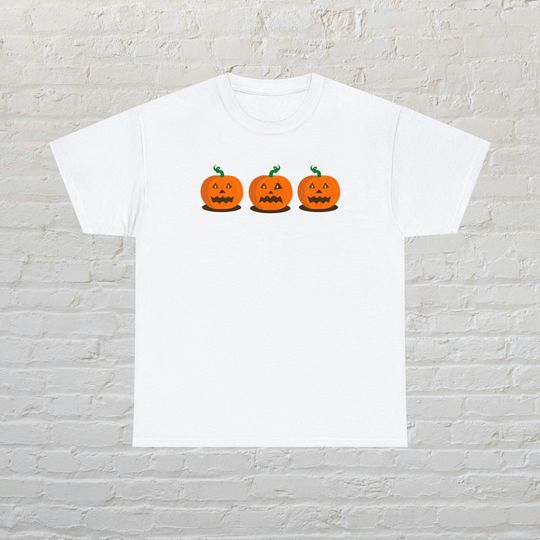 Discover Three Pumpkins Shirt, Halloween shirt, Jack O Lantern Shirt, Seasonal Shirt, October shirt, Scary shirt, Cute halloween shirt, Pumpkins
