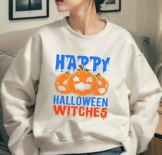 Discover Happy Halloween Witches Sweatshirt - Fun Halloween Party Tee
