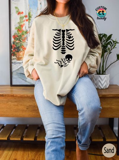 Discover Pregnant Skeleton Baby Shower Tee for New Moms