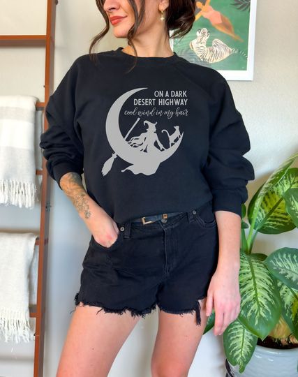 Discover Witchy Sweatshirt- -Witchy Clothing,Moon Shirt,Halloween Shirt,Witchy Boho Shirt,Fall Shirt,Witch Top,Witchy Aesthetic,Witch Moon Cat