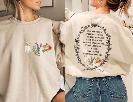 Discover Practical Magic Sweatshirt, Salt Rosemary Lavender Love Sweater, Magic Spell Hoodie, Halloween Sweatshirt, Witchy Hoodie
