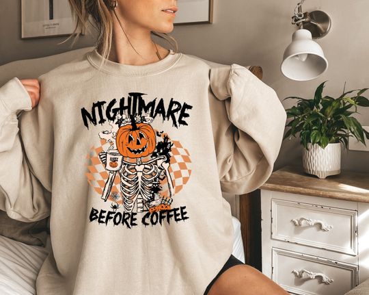 Discover Funny Halloween Coffee Sweatshirt for Pumpkin Lovers