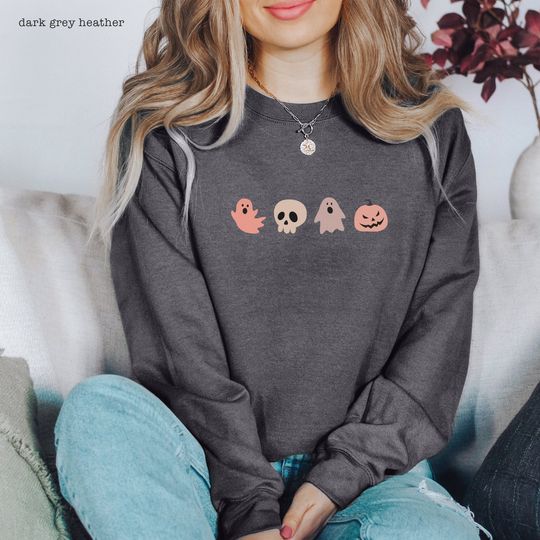 Discover Spooky Season Sweatshirt with Skull Design
