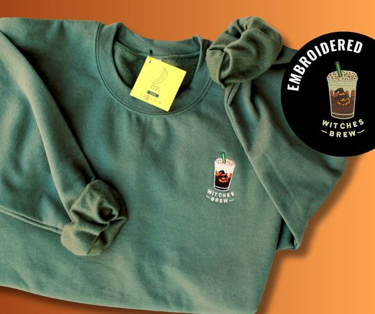 Discover Witches Brew Iced Coffee Embroidered Sweatshirt