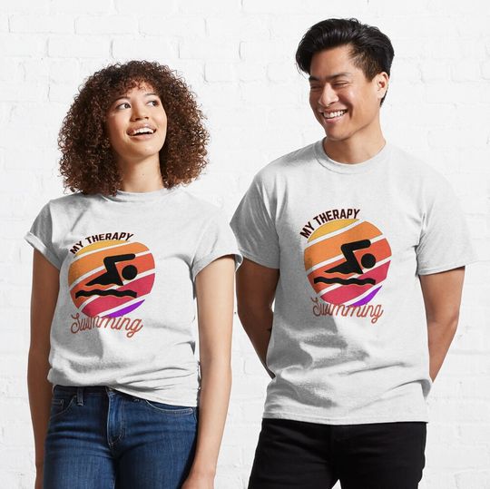 Discover My Therapy Is Swimming Classic T-Shirt