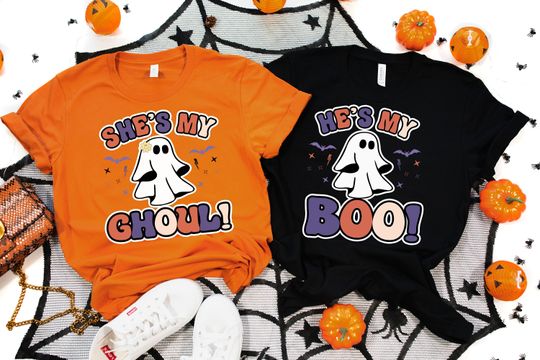 Discover He's my Boo and She's my Ghoul Shirt - Halloween Couple Apparel
