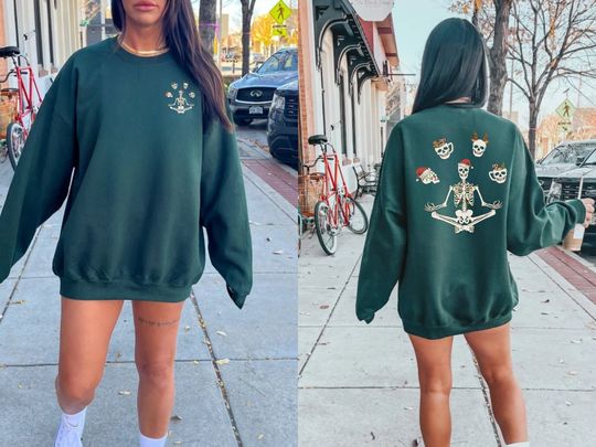 Discover Skeleton Christmas Hot Chocolate Sweatshirt