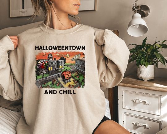Discover Halloweentown and Chill Crewneck Sweatshirt | Halloween Themed Apparel
