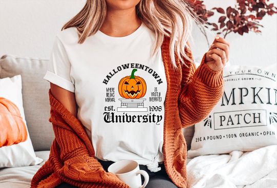 Discover Halloweentown Ghost Pumpkin Tee | Trick or Treat Shirt for Halloween