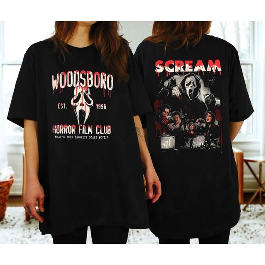 Discover Woodsboro Horror Film Club  Shirt, Scary Halloween , Woodsboro Scream, Scream Ghost Shirt