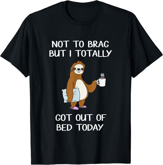 Discover Funny Sloth T-Shirt Sleepy Pajama T Shirt Got Out Of Bed Tee T-Shirt