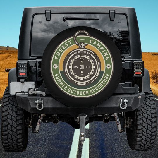 Discover Forest Camping, Summer Outdoor Adventure Spare Tire Cover