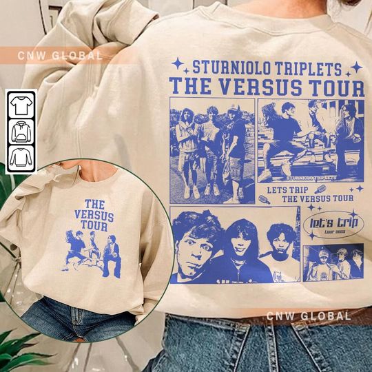 Discover Sturniolo Triplets Iconic Shirt 2 Side, The Versus Tour 2023 Concert Ticket Vintage 90s sweatshirts