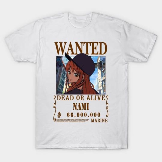 Discover Nami Wanted One Piece Anime T-Shirt