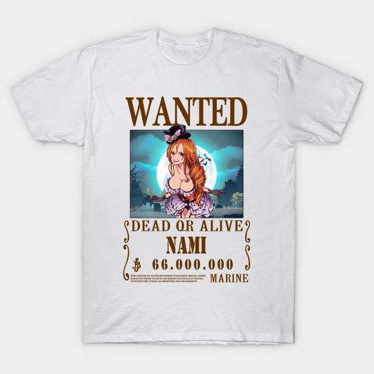 Discover Nami Wanted One Piece Anime T-Shirt
