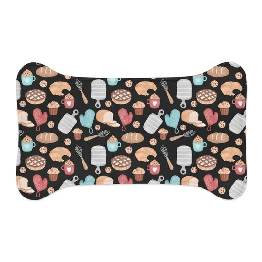 Discover Let's Bake! Baking Print Pet Bowls Mats