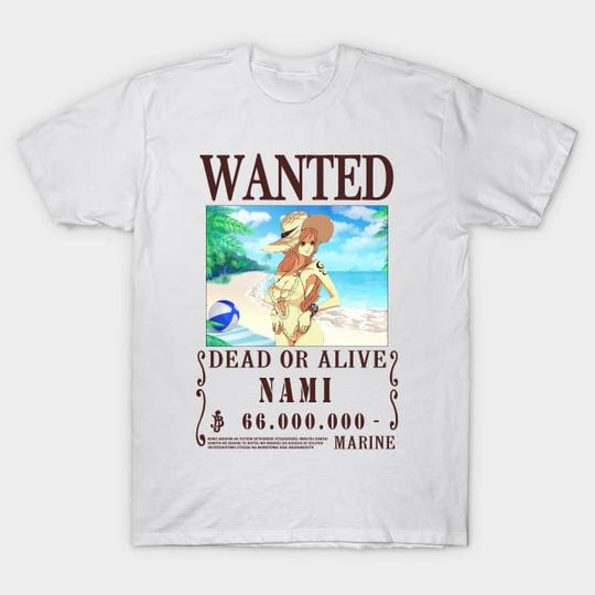 Discover Nami Wanted One Piece Anime T-Shirt