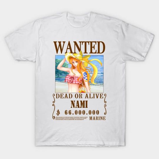 Discover Nami Wanted One Piece Anime T-Shirt