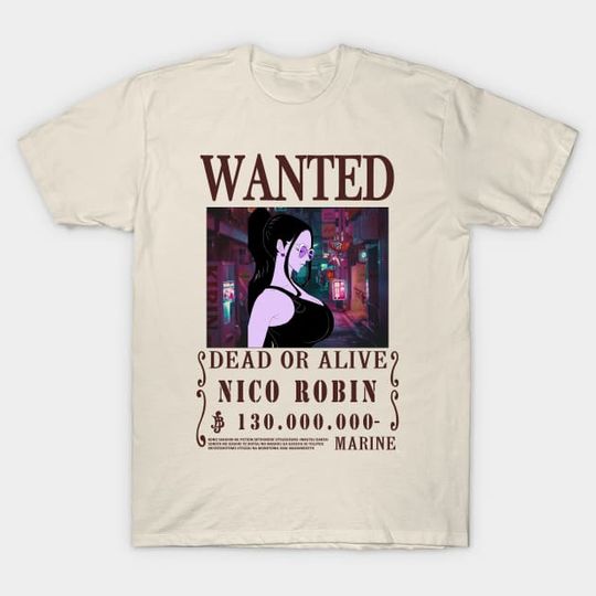 Discover Nico Robin Wanted One Piece Anime T-Shirt