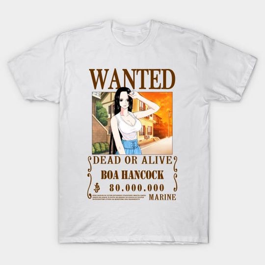 Discover Boa Hancock Wanted One Piece Anime T-Shirt